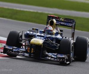 yapboz Sebastian Vettel - Red Bull - Grand Prixe England 2012, 3. sıra